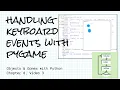Handling keyboard input with Python and pygame Objects Games w Python Ch 8 3