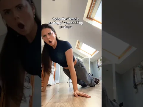 She Tried the FEMALE Push-Up Challenge!😮