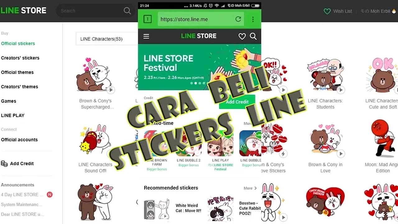 Cara Membeli Stiker Line Dengan Transfer Bank