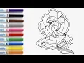 How to Color the Little Mermaid Princess Ariel - Coloring Book Page