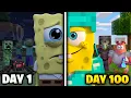 Sponge Survives 100 days in Minecraft Hardcore