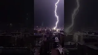 سبحان الله رعد قوي جدا بسام أبو عماد العلم والحكمة مطر رعد برق حبات البرد 