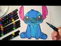 Coloring Stitch Cute Disney Character Coloring Page for Kids Relaxing Art