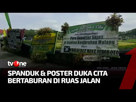 Poster dan Spanduk Berisi Kecaman Terhadap Aparat Berjejer di Ruas Jalan Malang