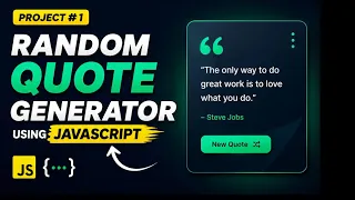 Random Quote Generator in JavaScript JavaScript Project HTML CSS JavaScript in Hindi