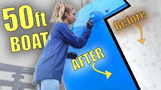 PAINTING our SALVAGED BOAT… How too ROLL AND TIP like a PRO!  |ep.14