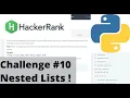 Hakerrank Python Challenge Nested Lists