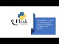 How to Block or Stop certain Ip Address from accessing your Flask REST API Python