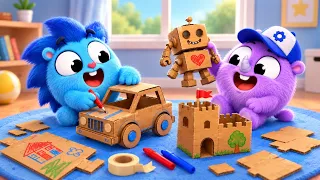 Administrando um Café de Papelão | Brincando com Brinquedos de Papelão