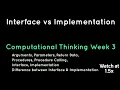 Interface vs Implementation Computational Thinking Introduction to procedures and parameters