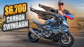 FULL CARBON FIBER BST Swingarm Installed Onto BMW S 1000 RR!