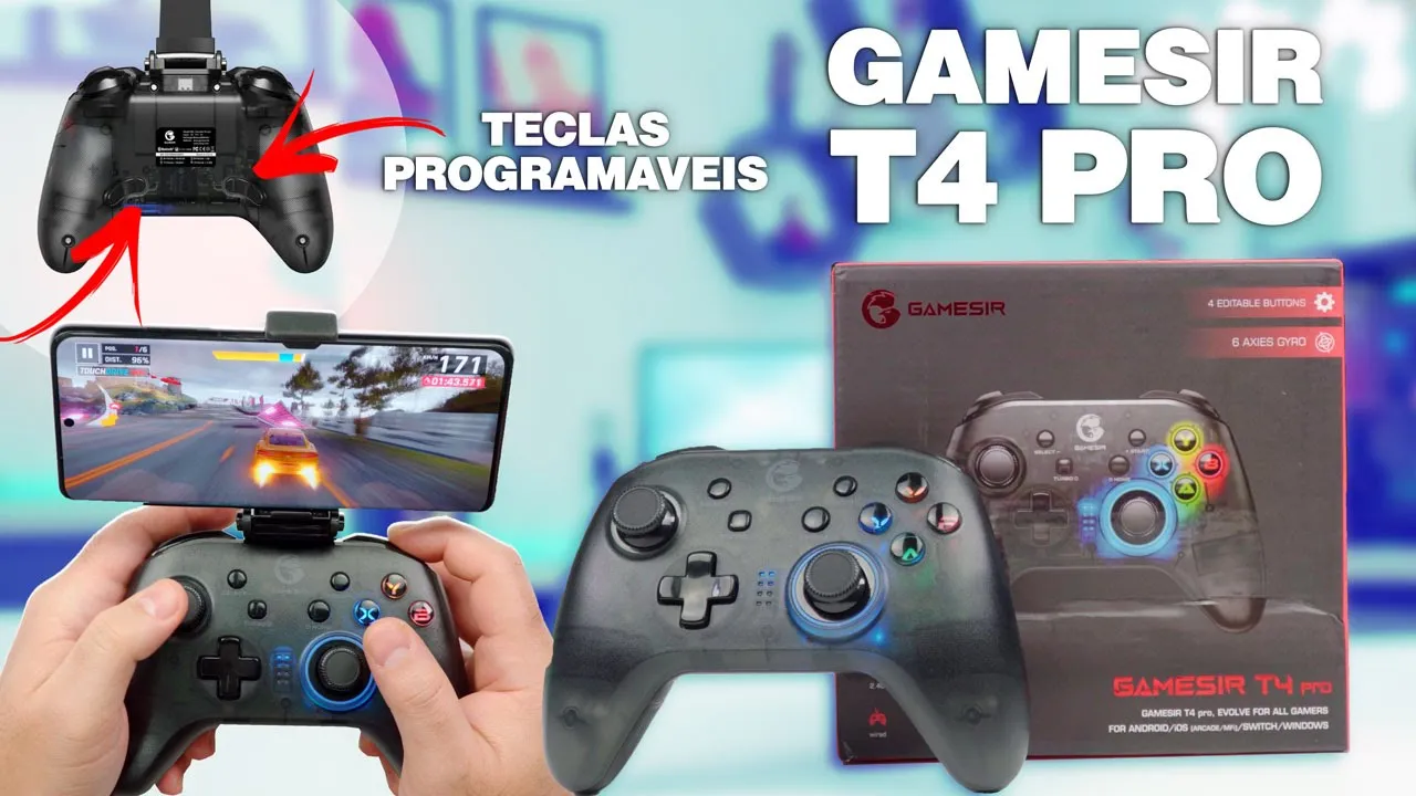 GAMESIR T4 PRO - Controle TOP com Teclas Programáveis, Leds e Vibração