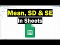 Calculating Mean Standard Deviation Error In Google Sheets