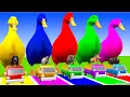 Download Lagu 5 Giant Duck Game,Super Mario ,Tiger, Cow,Lion,Paint Wild Animals Crossing Fountain Animation