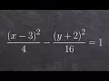 Learn how to graph a hyperbola