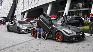 nissan gtr with lamborghini doors car culture of malaysia 2023 tokyo auto salon kl