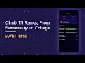 Math King Climb 11 Ranks From Elementary to College App