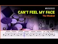 Lagu [Lv.02] The Weeknd - Can't Feel My Face (★☆☆☆☆) Pop Drum Cover with Sheet Music