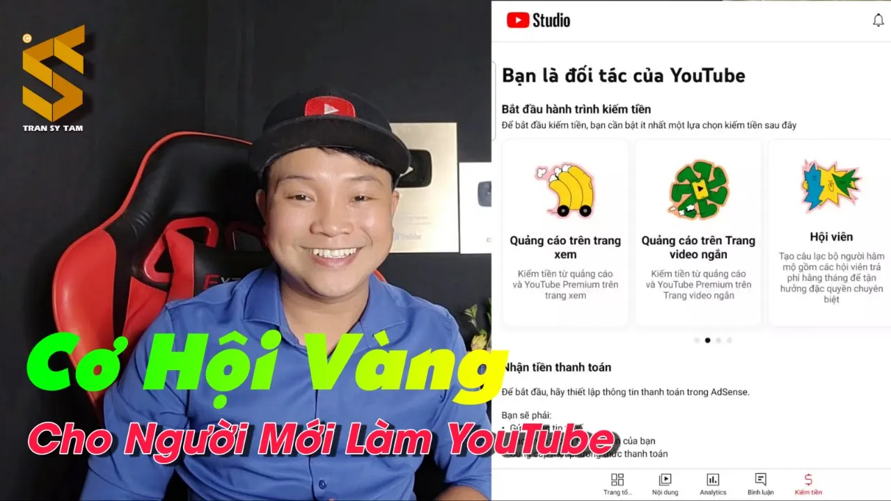 Outline Video Cách bật kiếm tiền YouTube 2024 không cần 1000 sub 4000 giờ quá êm