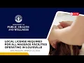 Local license required for all massage facilities operating in Louisville