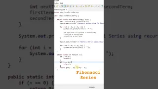 How to Print Fibonacci Series Using For Loop Java Interview Question