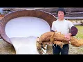Lagu 三年葛根100多斤重，阿嬷用斧头劈开，收获厚厚洁白的葛根粉！丨Pueraria  lobata powder【闽湖阿嬤FujianGrandma】