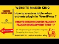 How to Create a Database Table on WordPress Plugin Activation Custom Plugin Development Step-by