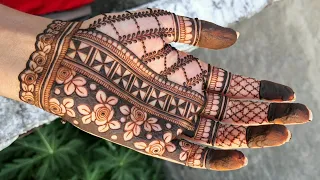front hand trending mehndi design step by step tutorial hater talur mehndi design
