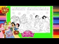Coloring All Disney Princesses Christmas Holiday Coloring Pages for kids