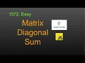 1572 Matrix Diagonal Sum LeetCode Google Interview Question JavaScript