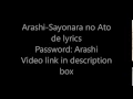 Arashi-Sayonara no Ato de lyrics (Password:Arashi)