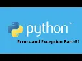 Errors and Exception Homework Solutions in Pthyon Part-61