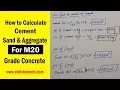How to calculate Cement Sand and Aggregate for M20 concrete