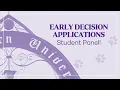 Northwestern University Early Decision Student Panel