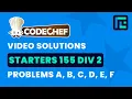 Codechef Starters 155 Solutions - A to F by Harsh Gupta TLE Eliminators