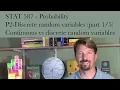 P2-1 Discrete random variables - part continuous vs discrete