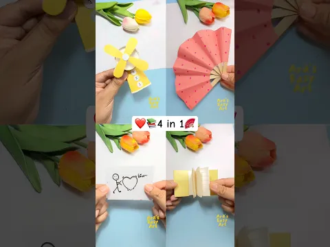 ❤️📚🪭DIY 4 creative crafts in 1 @ArasEasyArt #diy #viral #ytshorts #creative