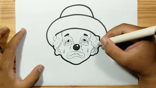 How to draw SAD CLOWN CRYING