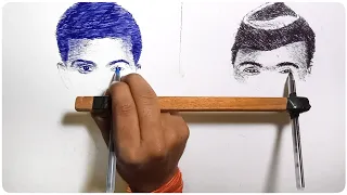 Drawing two Different faces at same time SANDEEP UNNIKRISHNAN TUKARAM OMBLE drawing