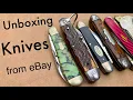 Unboxing a 55 group of old pocket knives I bought on eBay - lot vintage knife