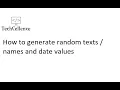 How to generate random text name and random date values in Excel