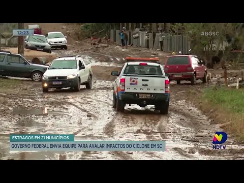 Governo federal envia equipe para avaliar impactos do ciclone em SC