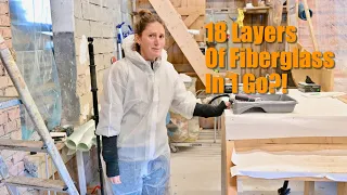 Keel Area Reinforcement – 18 Layers Of Fiberglass In One Go – Ep. 410 RAN Sailing