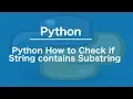 Python How to Check if string contains substring