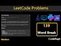 Word Break Leetcode Q 139 Python C Java JavaScript Leetcode Daily Challenges