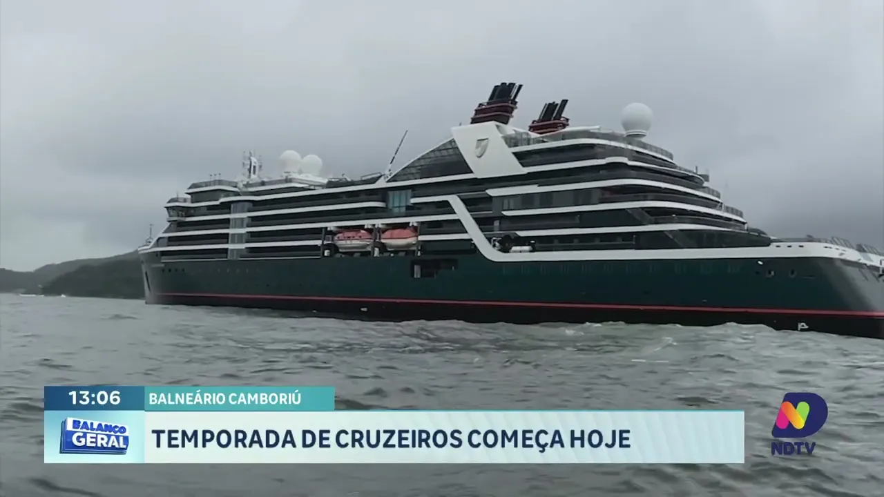 Primeiro navio chega a Balneário Camboriú e marca início da temporada de cruzeiros