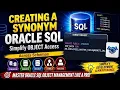 Creating a synonym in Oracle SQL