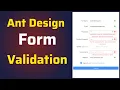 How to Create and Validate Ant Design Forms Antd Form Validation React Js