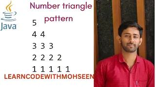 Pattern Program 16 5 5 Number Pattern in Java Triangle Pattern in Java with dry run Hindi