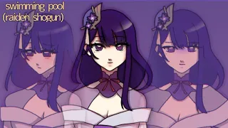 Flipaclip SWIMMING POOL ANIMATION MEME GENSHIN IMPACT Raiden Shogun 